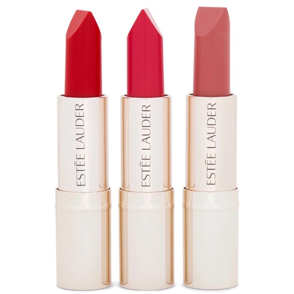 3 PC Estee Lauder Pure Color Love Lipstick w/ Travel Pouch 3 Full Color Lipstick